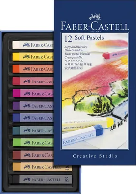Zdjęcie produktu dla Miękkie kredki pastelowe Faber Castell 8 mm x 66 mm 12 szt