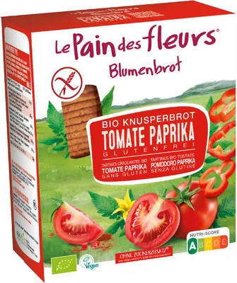 PIECZYWO CHRUPKIE POMIDOROWO - PAPRYKOWE BEZGLUTENOWE BIO 150 g - LE PAIN DES FLEURS