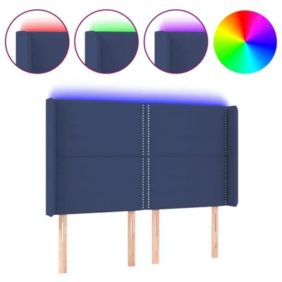 Produktbild von LED Kopfteil Blau 147x16x118/128 cm Stoff