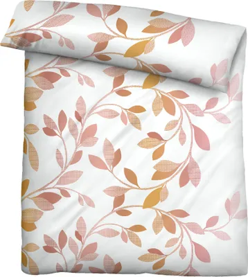 Produktbild von Traumhaft schlafen - Castell - Markenbettwäsche Microfaser Seersucker Bettwäsche 0260336 BLÄTTERRANKE color: honig, size: 1x 155x220 cm + 1x 80x80 cm