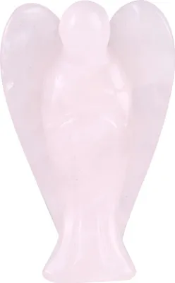 Zdjęcie produktu dla Anioł z kwarcu różowego, ręcznie rzeźbiony, 3,8 cm, kamień dekoracyjny z kamienia leczniczego, do domu i na prezent