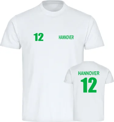 Produktbild von multifanshop Herren T-Shirt - Hannover - Trikot Nummer 12, weiß, Größe L