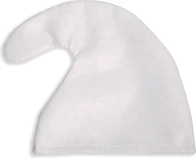 A white gnome hat is shown against a white background.