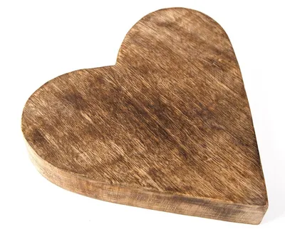 Produktbild von Großes Herz aus Holz 20 cm zum Hinlegen & Hinstellen - Herzdeko aus Mangoholz - Geschenk