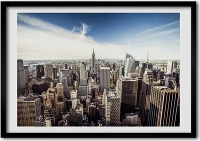 Produktbild von Bild - Bilder - Bilderrahmen - 70 cm x 50 cm - MDF-Rahmen, Wandkunst New York