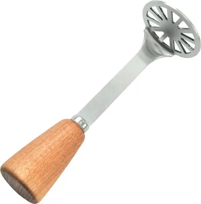 Produktbild von Mini-Kartoffelstampfer mit rutschfestem Holzgriff, Kartoffelstampfer aus Edelstahl, Küchenhelfer