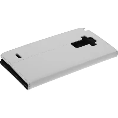 Produktbild von PhoneNatic Kunst-Lederhülle kompatibel mit LG G4 Stylus - Book-Case weiß + 2 Schutzfolien