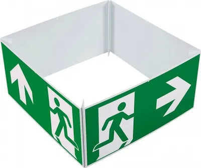 Produktbild von Dreifke® Schild I Notausgangswürfel, Notausgang geradeaus/rechts/links/blanko...