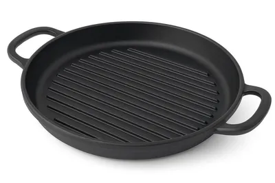 Gusseiserne Grillpfanne Ø 34 cm × 4 cm – perfekt für BBQ und Ofen