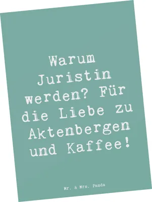 Produktbild von Mr. & Mrs. Panda Postkarte Spruch Juristin Liebe - Meeresbrise - Geschenk, Rechtswissenschaft, Berufsprodukte, Leben als, Recht, Ansichtskarten, Postkarten, Mandanten