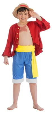 Produktbild von One Piece Ruffy Kinderkostüm 4-tlg. für Manga & Anime Fans Größe: 140