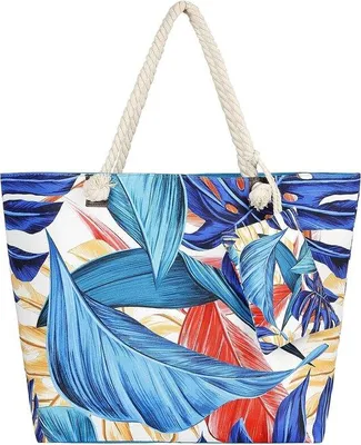 Produktbild von Famanu Strandtas mit Reißverschluss - große Schultertasche für Damen