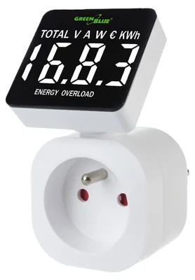 Immagine prodotto di Contatore di energia elettrica, misuratore dei costi energetici, spina di tipo francese, 3680 W, display LCD