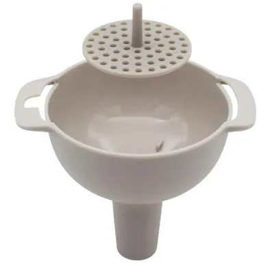 Produktbild von Trichter mit Sieb 12 cm – Kunststoff Einfülltrichter mit herausnehmbarem Filtersieb für Säfte, Soßen, Liköre, Marmelade, Öl und Vorräte
