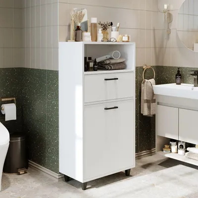 Produktbild von Skye Decor, Hochwertiger Mehrzweckschrank, Weiß, 60x115x35 cm, 100% Melamin, Wandmontage