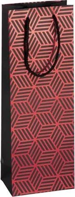 Produktbild von Schwarz-bordeauxrote Tasche für eine Flasche Wein 125x85x360 K-421 SCB