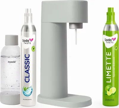 Produktbild von Sparangebot: Woody Wassersprudler (Grau) + CO2-Zylinder Limette