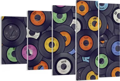 Produktbild von Bild auf Leinwand - Leinwandbild - 5 Teile - Platten Vinyl Grafiken - 150x100cm - Wand Bild - Wanddeko - Wandbilder - Leinwanddruck - Bilder - Wanddekoration - Leinwand bilder - EG150x100-4185