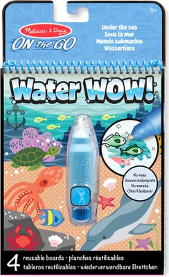 Produktbild von Melissa & Doug - Water Wow Wassermalbuch Unterwasserwelt mit Spiralbindung und Wasserstift, 4 Motivseiten, Stift auffllbar, Fr Kinder ab 3 Jahren -e