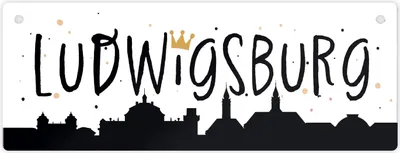 Produktbild von Ludwigsburg Skyline Metallschild