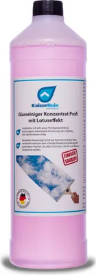 Produktbild von KaiserRein Glasreiniger Konzentrat mit Lotuseffekt 1L unser Profi Fenster-Reiniger I Fenstersauger geeignet I streifenfrei für Glas Fenster und Spiegel