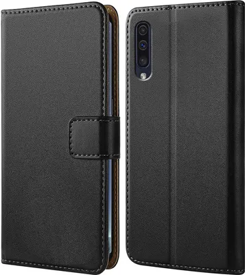 Produktbild von Handy Tasche für Samsung Galaxy A50 Schutzhülle Bookstyle Etui Klapphülle Wallet Flip Cover Case Schwarz
