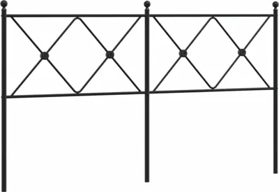 Produktbild von vidaXL Ersatz-Kopfteil Metall Schwarz 160 cm