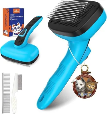 Produktbild von Famanu Hunde- und Katzenpflegebürsten-Set - 3-teilig, selbstreinigend