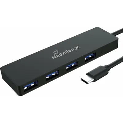 Produktbild von MediaRange MRCS508, USB 3.2 Gen 1 (3.1 Gen 1) Type-C, USB 3.2 Gen 1 (3.1 Gen 1) Type-A, 5000 Mbit/s, Schwarz, 0,1 m, 5 V