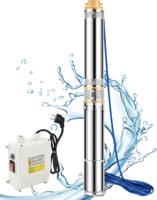 Image de Jayseuw 4,5 pouces 1100 W Pompe pour puits profonds Pompe pour puits 4000 L/h Pompe à eau Pompe de jardin en acier inoxydable Pompe submersible Pompe jusqu'à 81 m de hauteur de refoulement Câble de 20 m