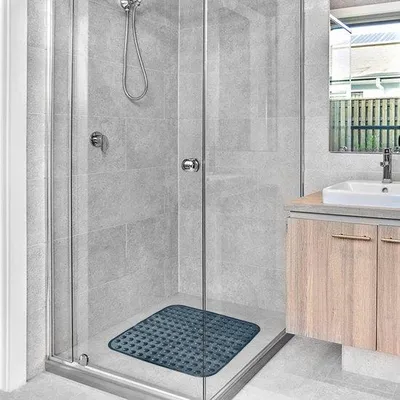 Immagine prodotto di Tappetino antiscivolo per doccia, antimuffa, in PVC, 54x54 cm, nero, lavabile in lavatrice