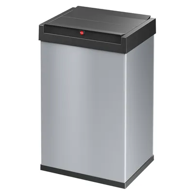 Produktbild von Hailo Big-Box Swing L Mülleimer - 1 x 35 Liter - selbstschließender Schwingdeckel - Stahlblech - Müllbeutel-Klemmrahmen - Mülleimer Küche rechteckig - Abfalleimer  Germany - silber