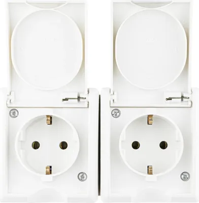 Produktbild von REV RITTER AquaForm FR AP 2-fach Steckdose Weiß Doppelsteckdose