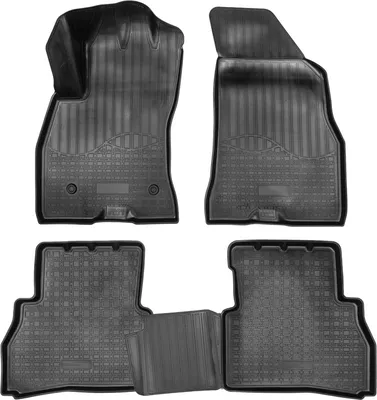 Image de Tapis De Sol En Caoutchouc TPE Pour Fiat Doblo 2015-2022 4pcs, Système de Fixation Bord Haut Noir Antidérapant Toutes Saisons