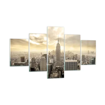 Produktbild von Bilder auf glas - Stadt Wolkenkratzer Manhattan New York - 125x70cm - Glasbilder - Wandbilder - Kunstdruck - Wanddekoration aus Glas - Glas Bilder - Wandbild auf Glas - GEA125x70-2630