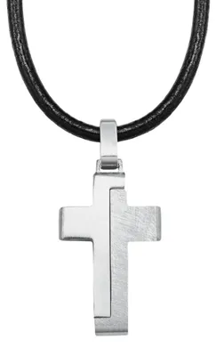 Produktbild von s.Oliver 2024225 Herren Collier Kreuz Edelstahl Silber 43 cm