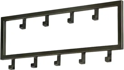 Produktbild von Wandgarderobe und Haken TOJ Wandgarderobe mit 9 Haken – hängende Wandgarderobe – Garderobe – Edelstahl – 50 cm – Mattschwarz