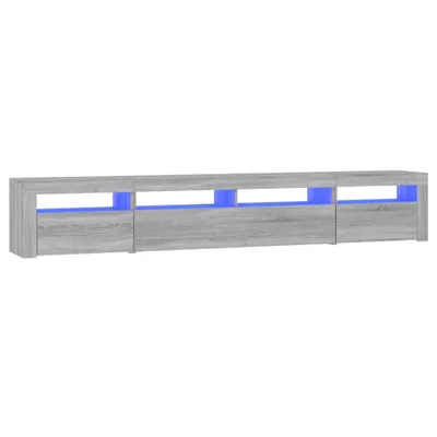 Image de vidaXL Armoire TV avec lampes LED Gris Sonoma 240x35x40 cm