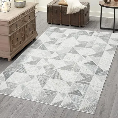 Zdjęcie produktu dla Dywan szary, 120 x 170 cm, do salonu i sypialni