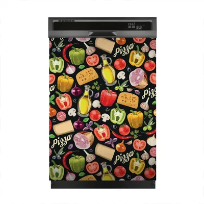 Produktbild von Magnete Dekorative 60x80 cm Küche Magnetmatte Spülmaschine - Zutaten für Pizza