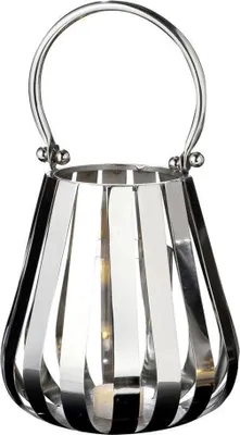 Zdjęcie produktu dla Gilde Windlicht "Strap" silber, mit Glas Höhe 19,0 cm Durchm. 17,0 cm