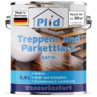 Produktbild von Plid Parkettlack farblos seidenglänzend 2,5 l, Klarlack innen