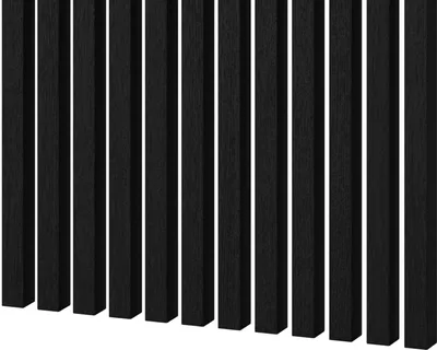 Produktbild von MEBANO. 12 Stück Holzstruktur Wandpaneele 240 x 3 cm, Schwarz, Wanddeko Lamellen aus MDF, Wandverkleidung, Paneele Wand Wohnzimmer, Holzpaneele für Wand & Decke