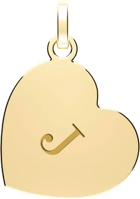 Produktbild von Wunderschöner 9 Karat (375) Gold Herz Buchstaben / Initiale Damen - Anhänger - 17mm*12mm; TRS35314LTJ