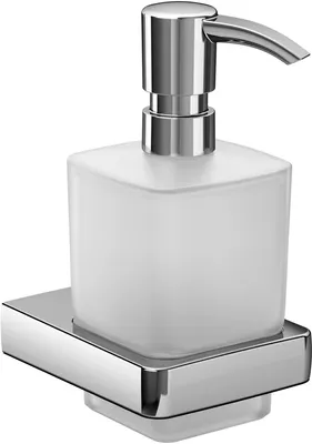 Image de emco trend distributeur de savon liquide, récipient en verre cristal satiné, pompe doseuse en plastique, chromé, 022100100