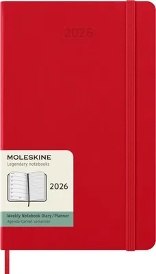 Zdjęcie produktu dla Moleskine 8056999274696 Kalendarz książkowy MOLESKINE 2026, tygodnie, L/A5, twarda oprawa, jasnoczerwony