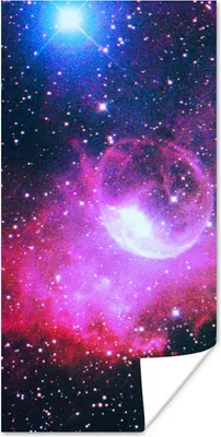 Produktbild von MuchoWow® Poster Universum - Planeten - Rosa - Jungen - Mädchen - Kinder 75x150 cm - Dekoration für die Wände