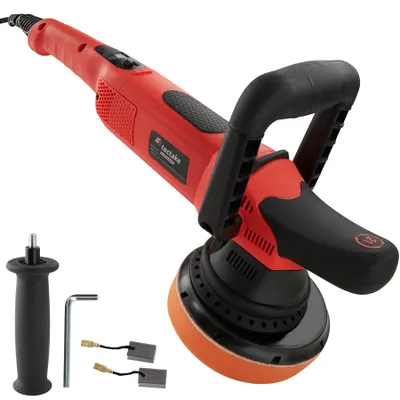 Produktbild von 3-teiliges Exzenter Poliermaschinen-Set 810 W und 1650 - 4800 U/min mit Bogenhandgriff und zusätzlichem Stabgriff