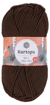 100g Strickwolle Kartopu NO 1 schokobraun