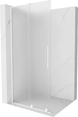 Produktbild von Mexen Velar L Duschwand verschiebbar Walk-in 90 x 200 cm, satiniert 8 mm, weiß - 871-090-003-33-20